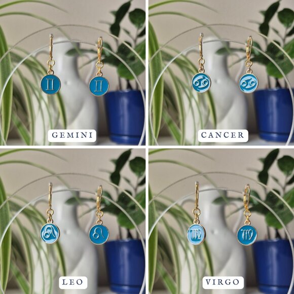 Dainty Astrology Sign Earrings | All Zodiac Signs - Picture 9 of 11